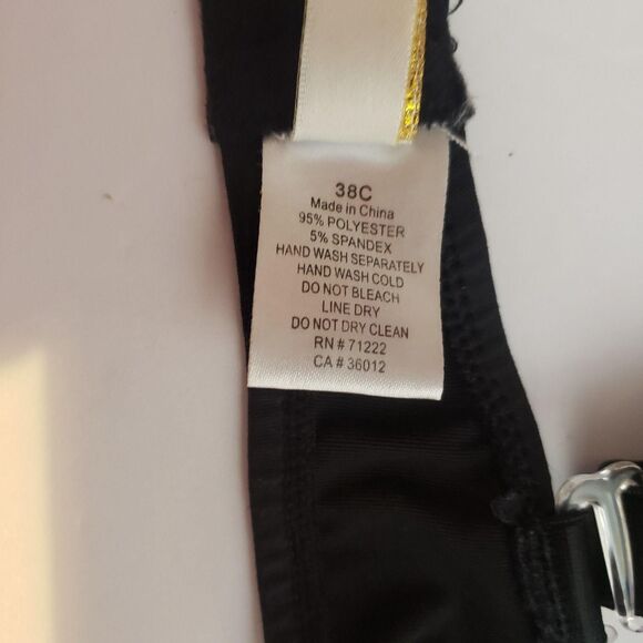 Pamela Anderson Bra Womens 38C Black Underwire T-Shirt Adjustable Straps - Picture 5 of 7